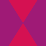Red background with two purple chevrons on top.