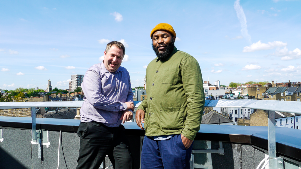 Gary and Gbolahan on the roof of Brixton House
