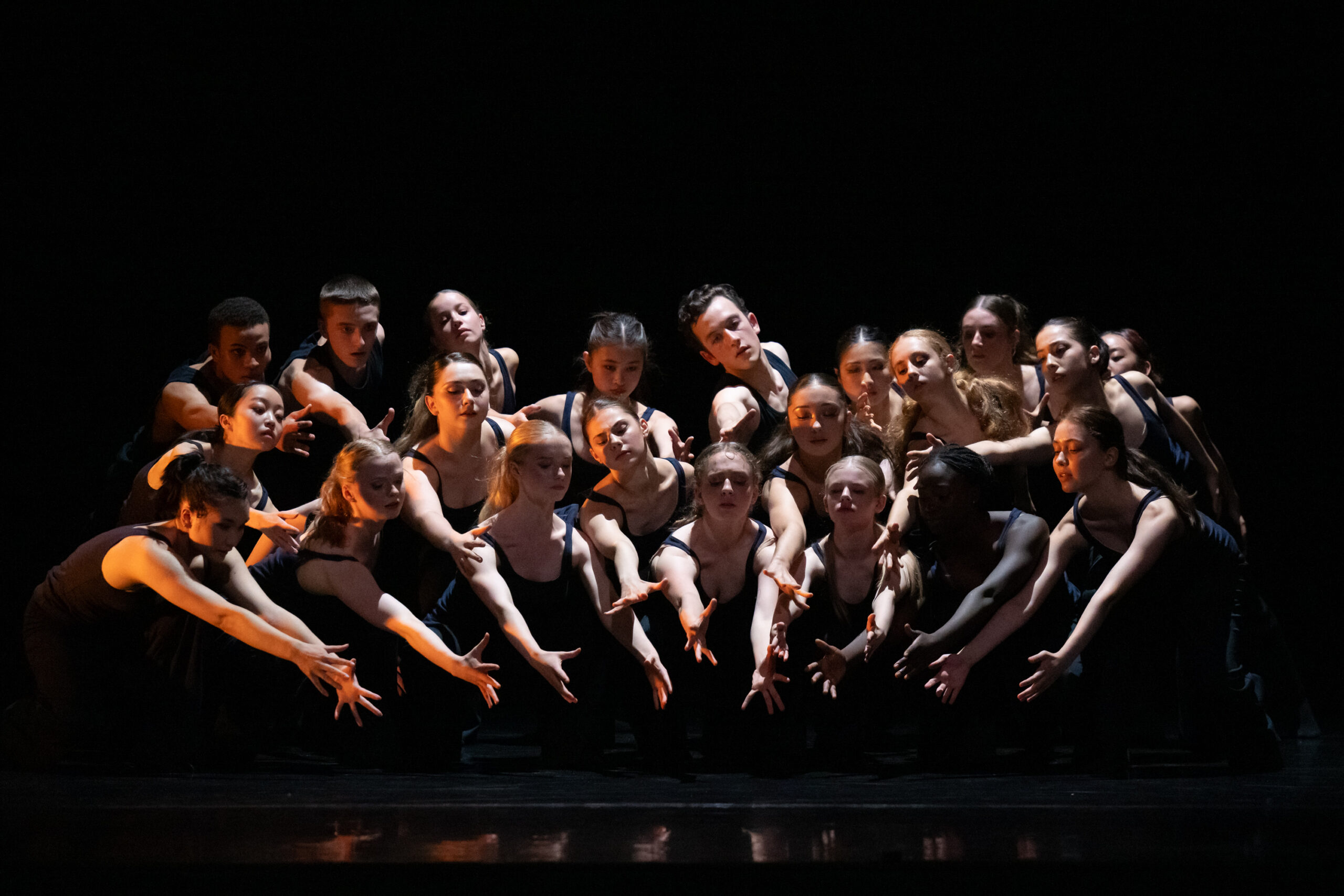English National Ballet School students performing Flock by Monique Jonas as part of the Summer Performance 2023 © Photography by ASH