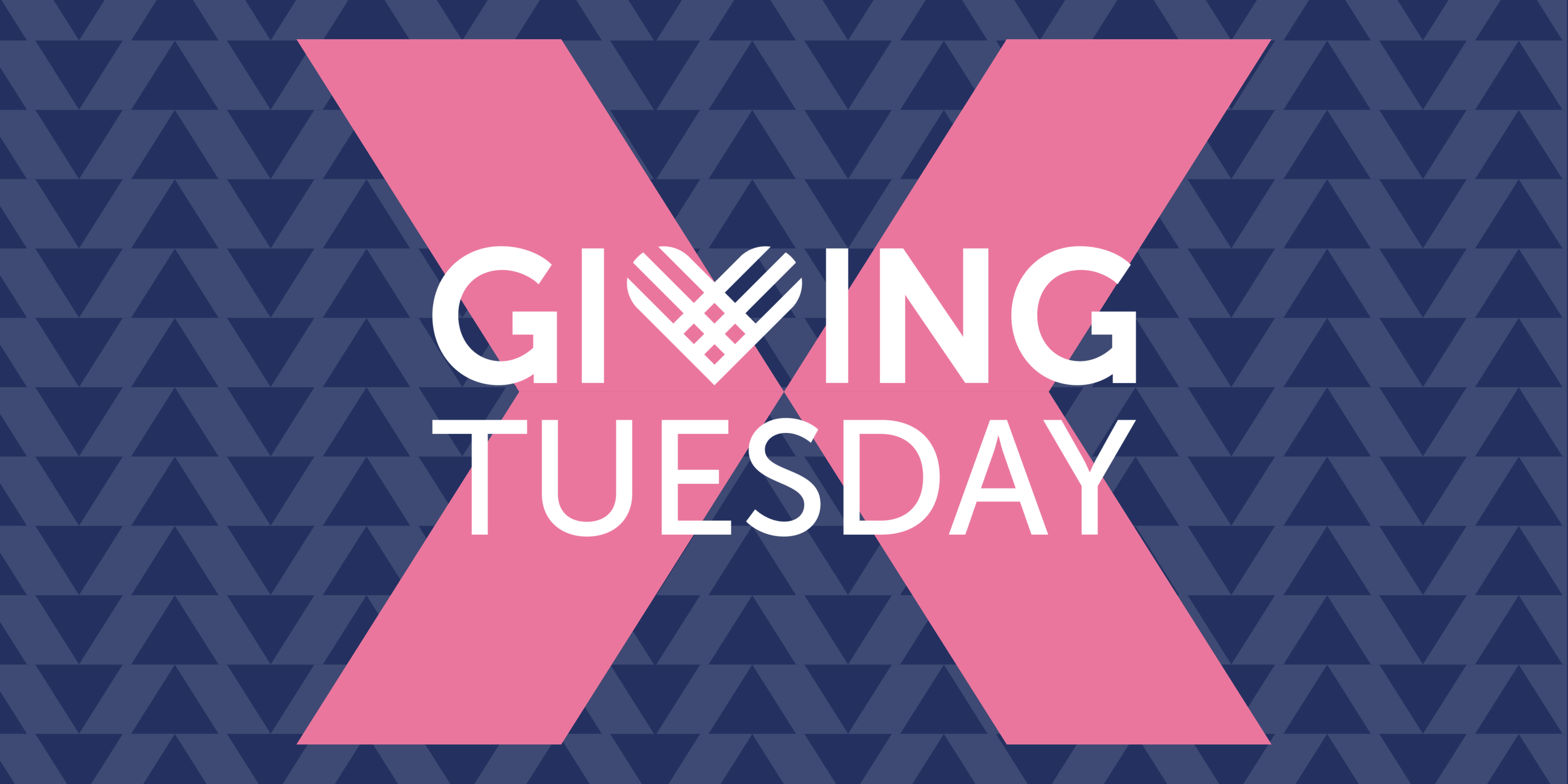White text reads "Giving Tuesday" on top of a pink Brixton house chevron