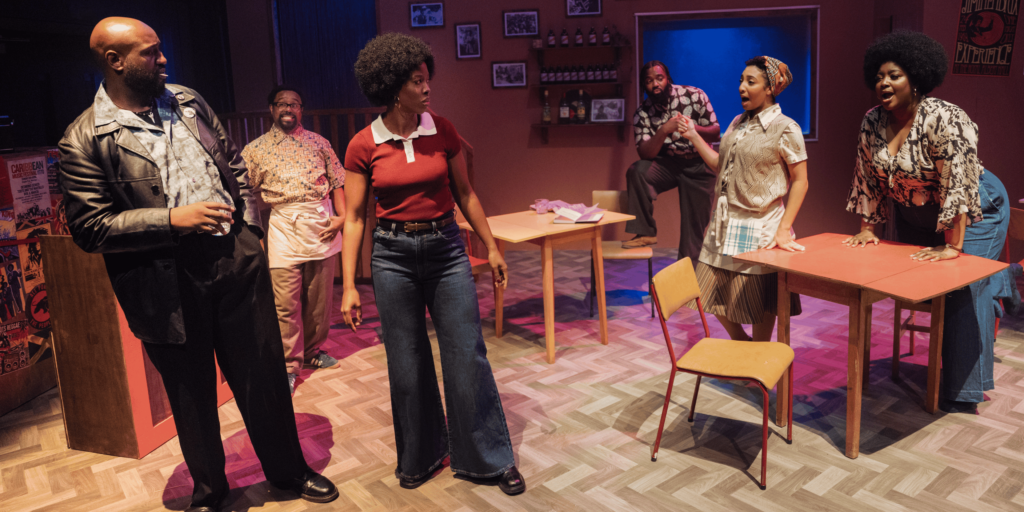 The cast of Black Power Desk on stage at Brixton House.